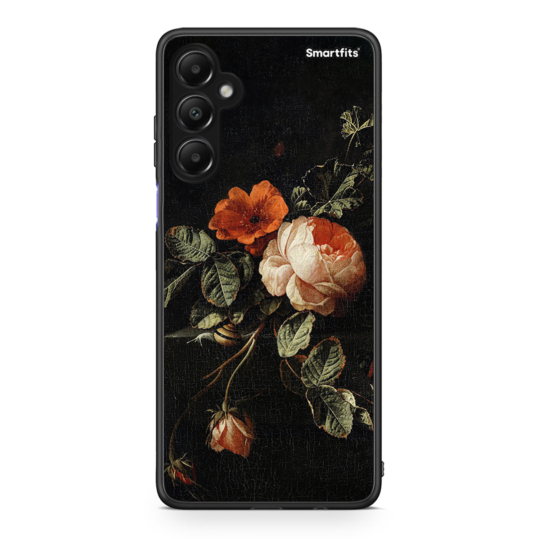 Samsung Galaxy A05s Vintage Roses θήκη από τη Smartfits με σχέδιο στο πίσω μέρος και μαύρο περίβλημα | Smartphone case with colorful back and black bezels by Smartfits