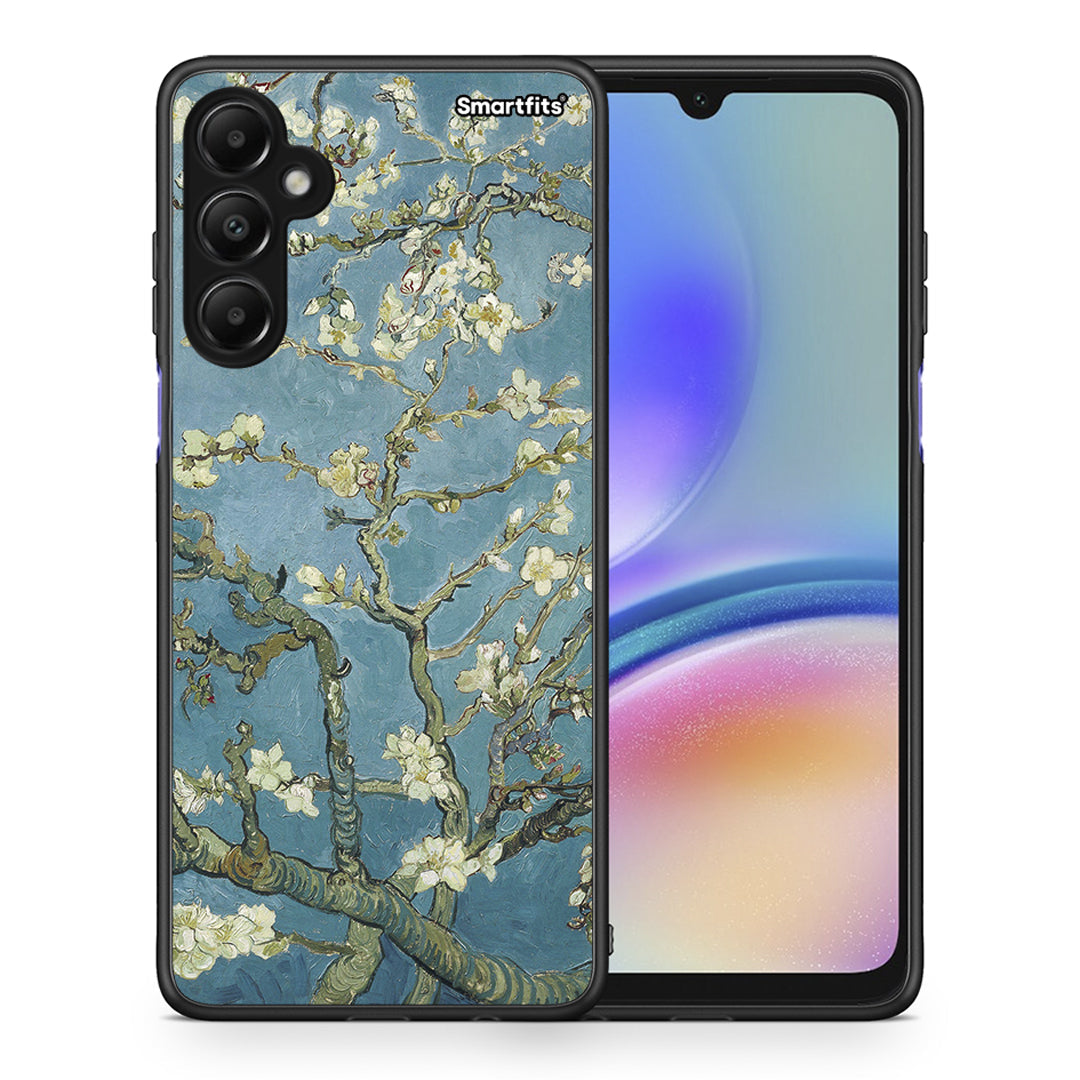 Θήκη Samsung Galaxy A05s White Blossoms από τη Smartfits με σχέδιο στο πίσω μέρος και μαύρο περίβλημα | Samsung Galaxy A05s White Blossoms case with colorful back and black bezels