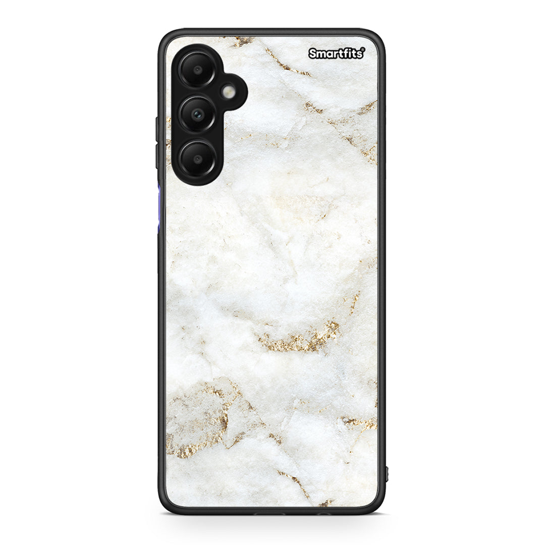 Samsung Galaxy A05s White Gold Marble θήκη από τη Smartfits με σχέδιο στο πίσω μέρος και μαύρο περίβλημα | Smartphone case with colorful back and black bezels by Smartfits