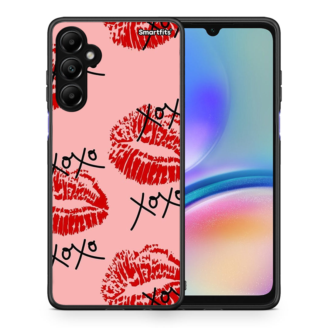 Θήκη Samsung Galaxy A05s XOXO Lips από τη Smartfits με σχέδιο στο πίσω μέρος και μαύρο περίβλημα | Samsung Galaxy A05s XOXO Lips case with colorful back and black bezels