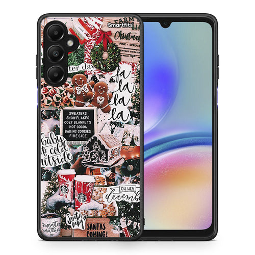 Θήκη Samsung Galaxy A05s Xmas Habbits από τη Smartfits με σχέδιο στο πίσω μέρος και μαύρο περίβλημα | Samsung Galaxy A05s Xmas Habbits case with colorful back and black bezels