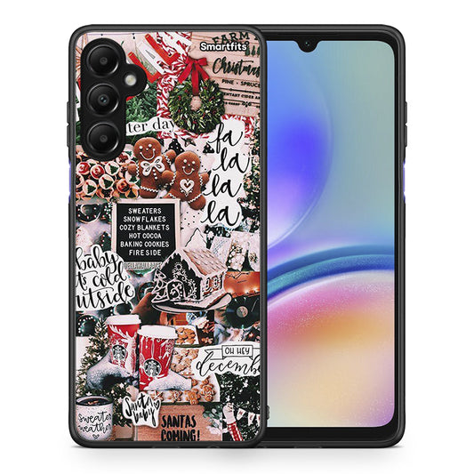 Θήκη Samsung Galaxy A05s Xmas Habbits από τη Smartfits με σχέδιο στο πίσω μέρος και μαύρο περίβλημα | Samsung Galaxy A05s Xmas Habbits case with colorful back and black bezels
