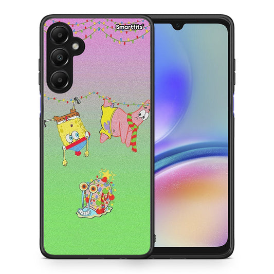 Θήκη Samsung Galaxy A05s Xmas Lights από τη Smartfits με σχέδιο στο πίσω μέρος και μαύρο περίβλημα | Samsung Galaxy A05s Xmas Lights case with colorful back and black bezels