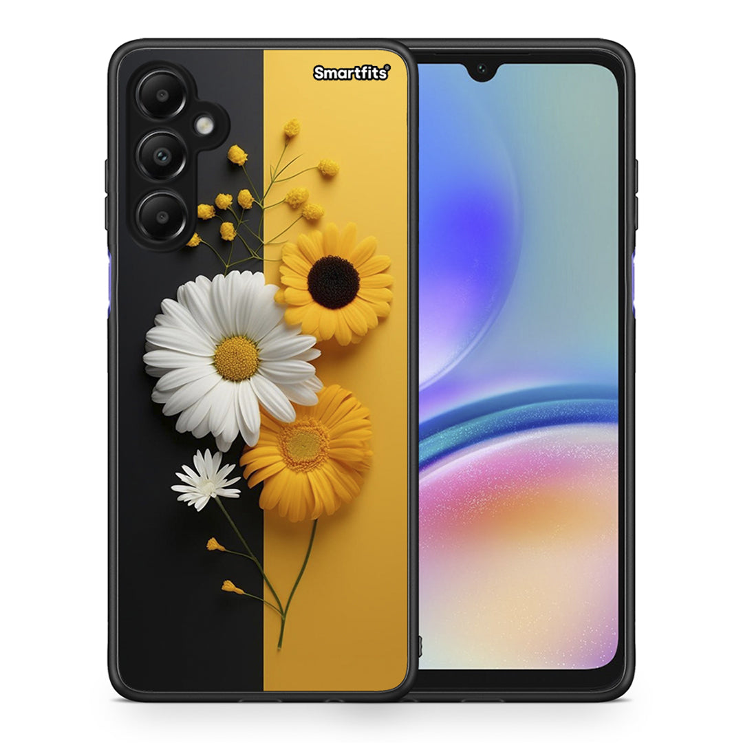 Θήκη Samsung Galaxy A05s Yellow Daisies από τη Smartfits με σχέδιο στο πίσω μέρος και μαύρο περίβλημα | Samsung Galaxy A05s Yellow Daisies case with colorful back and black bezels