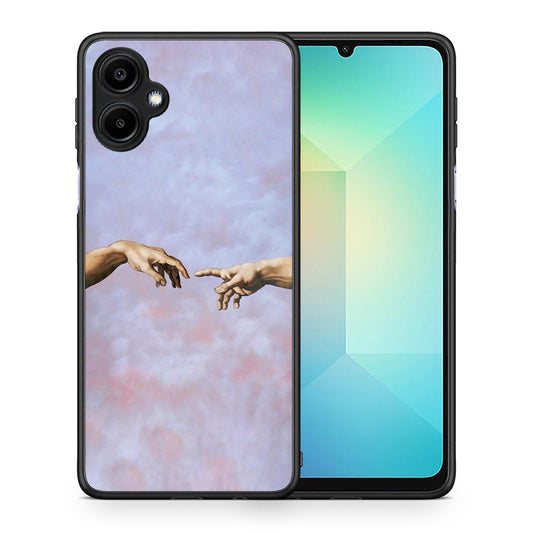 Θήκη Samsung Galaxy A06 Adam Hand από τη Smartfits με σχέδιο στο πίσω μέρος και μαύρο περίβλημα | Samsung Galaxy A06 Adam Hand case with colorful back and black bezels