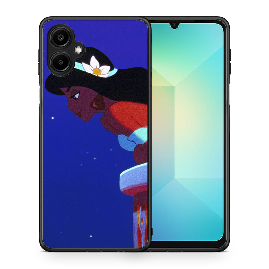 Θήκη Samsung Galaxy A06 Alladin And Jasmine Love 2 από τη Smartfits με σχέδιο στο πίσω μέρος και μαύρο περίβλημα | Samsung Galaxy A06 Alladin And Jasmine Love 2 case with colorful back and black bezels
