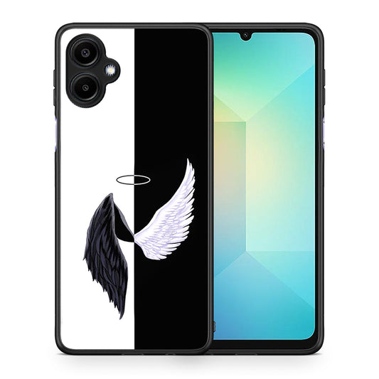 Θήκη Samsung Galaxy A06 Angels Demons από τη Smartfits με σχέδιο στο πίσω μέρος και μαύρο περίβλημα | Samsung Galaxy A06 Angels Demons case with colorful back and black bezels
