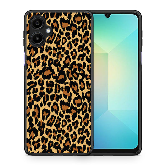 Θήκη Samsung Galaxy A06 Leopard Animal από τη Smartfits με σχέδιο στο πίσω μέρος και μαύρο περίβλημα | Samsung Galaxy A06 Leopard Animal case with colorful back and black bezels