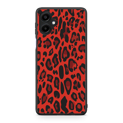4 - Samsung Galaxy A06 Red Leopard Animal case, cover, bumper