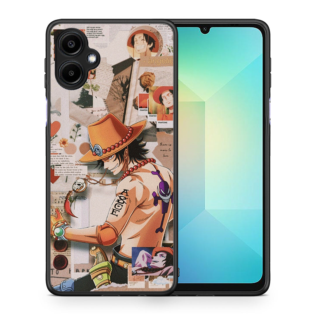 Θήκη Samsung Galaxy A06 Anime Collage από τη Smartfits με σχέδιο στο πίσω μέρος και μαύρο περίβλημα | Samsung Galaxy A06 Anime Collage case with colorful back and black bezels
