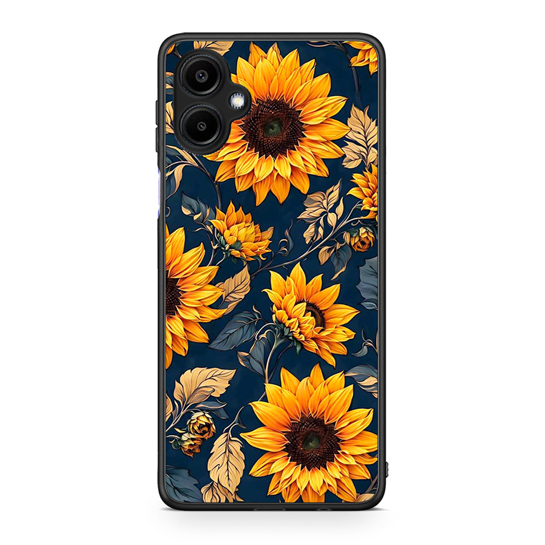Samsung Galaxy A06 Autumn Sunflowers Θήκη από τη Smartfits με σχέδιο στο πίσω μέρος και μαύρο περίβλημα | Smartphone case with colorful back and black bezels by Smartfits