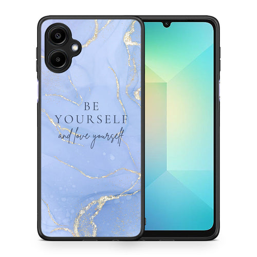 Θήκη Samsung Galaxy A06 Be Yourself από τη Smartfits με σχέδιο στο πίσω μέρος και μαύρο περίβλημα | Samsung Galaxy A06 Be Yourself case with colorful back and black bezels