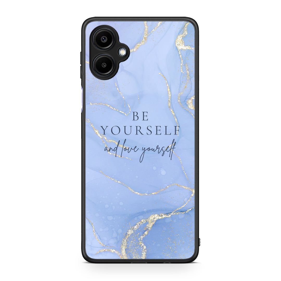 Samsung Galaxy A06 Be Yourself θήκη από τη Smartfits με σχέδιο στο πίσω μέρος και μαύρο περίβλημα | Smartphone case with colorful back and black bezels by Smartfits