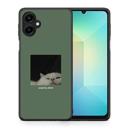 Θήκη Samsung Galaxy A06 Bitch Surprise από τη Smartfits με σχέδιο στο πίσω μέρος και μαύρο περίβλημα | Samsung Galaxy A06 Bitch Surprise case with colorful back and black bezels