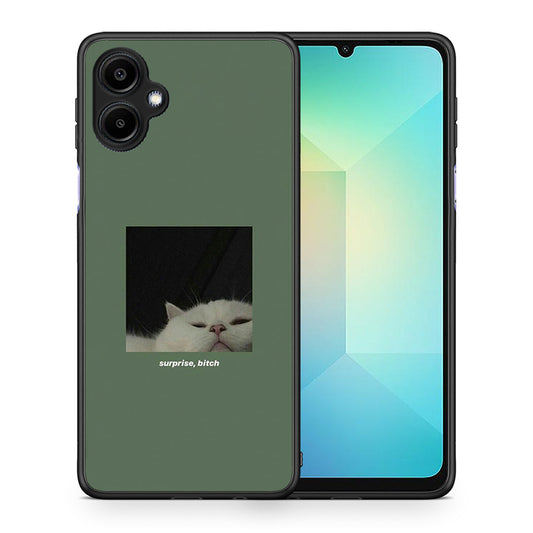 Θήκη Samsung Galaxy A06 Bitch Surprise από τη Smartfits με σχέδιο στο πίσω μέρος και μαύρο περίβλημα | Samsung Galaxy A06 Bitch Surprise case with colorful back and black bezels