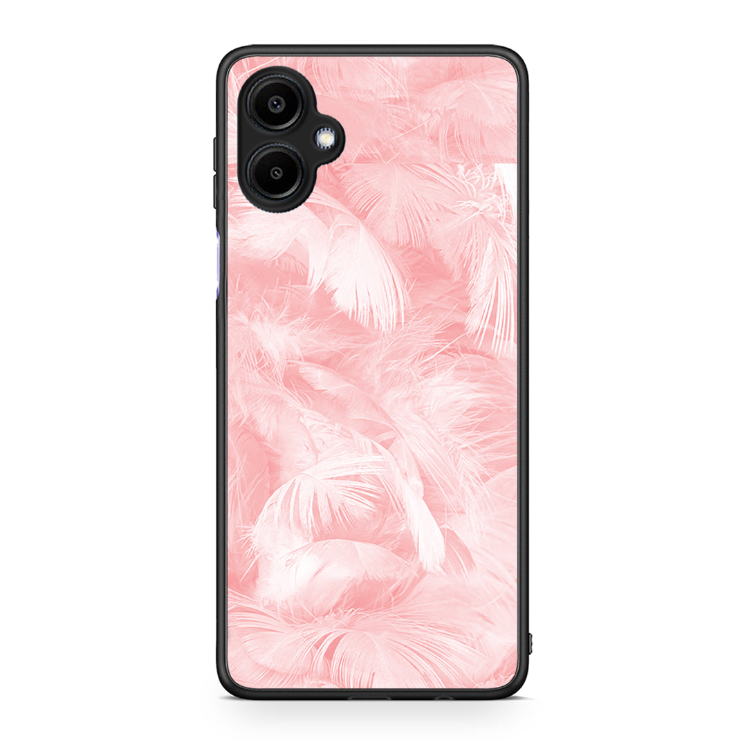33 - Samsung Galaxy A06 Pink Feather Boho case, cover, bumper