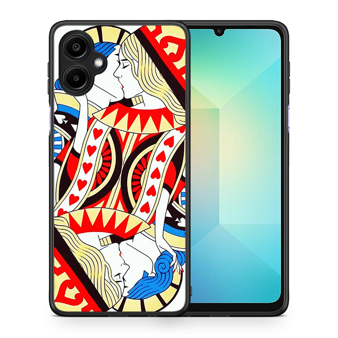 Θήκη Samsung Galaxy A06 Card Love από τη Smartfits με σχέδιο στο πίσω μέρος και μαύρο περίβλημα | Samsung Galaxy A06 Card Love case with colorful back and black bezels