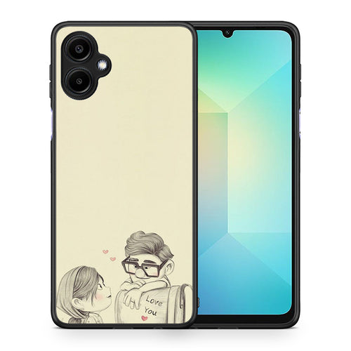 Θήκη Samsung Galaxy A06 Carl And Ellie από τη Smartfits με σχέδιο στο πίσω μέρος και μαύρο περίβλημα | Samsung Galaxy A06 Carl And Ellie case with colorful back and black bezels