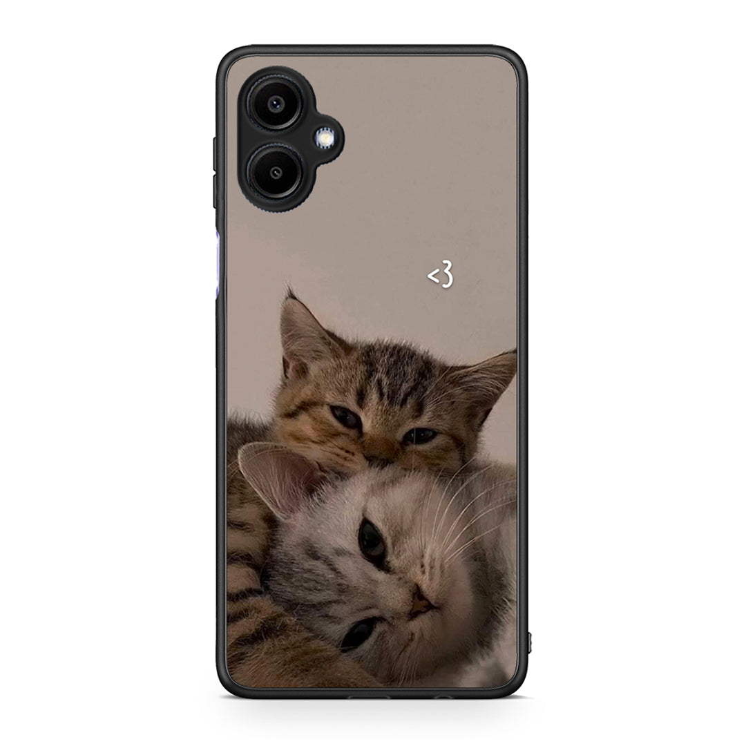 Samsung Galaxy A06 Cats In Love Θήκη από τη Smartfits με σχέδιο στο πίσω μέρος και μαύρο περίβλημα | Smartphone case with colorful back and black bezels by Smartfits