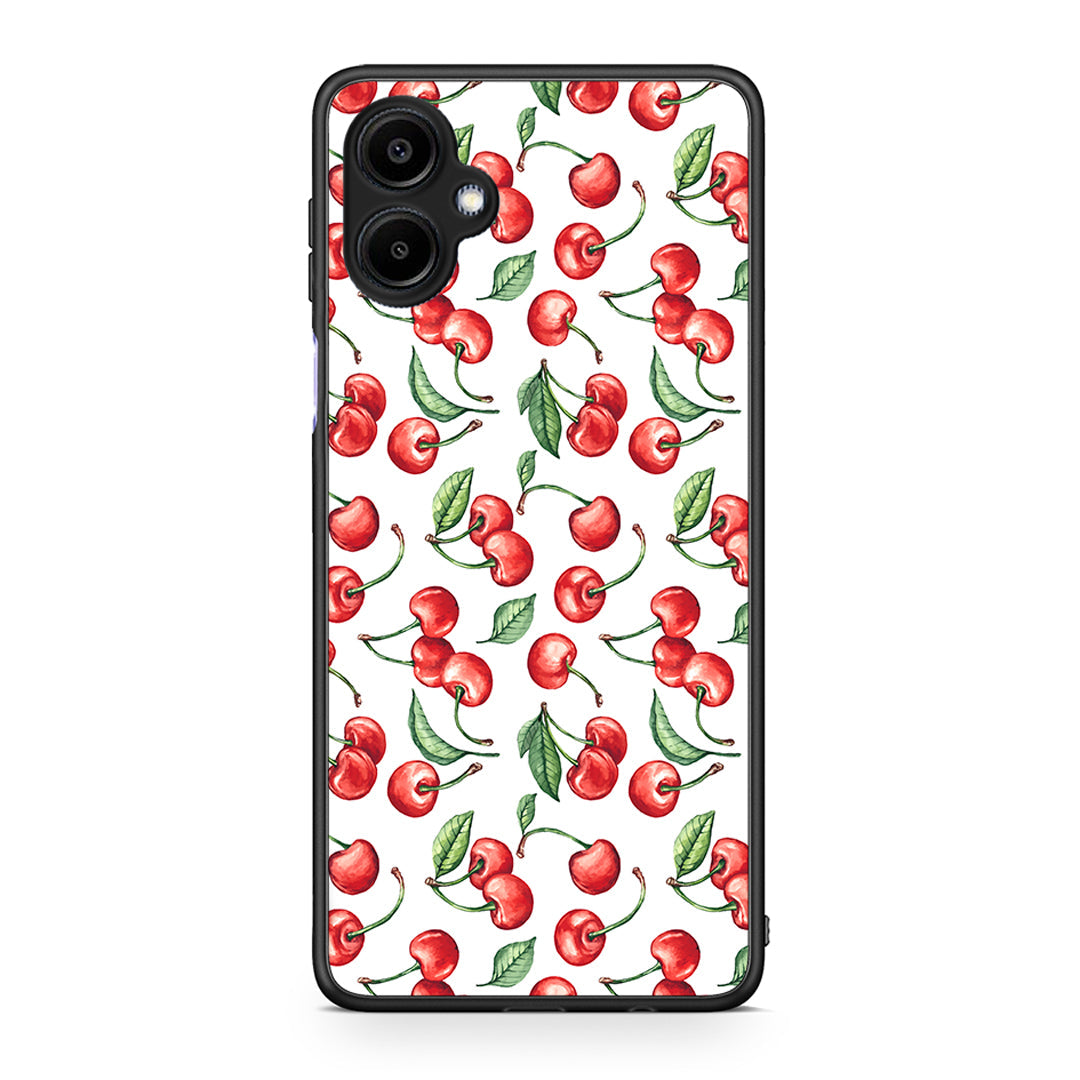 Samsung Galaxy A06 Cherry Summer θήκη από τη Smartfits με σχέδιο στο πίσω μέρος και μαύρο περίβλημα | Smartphone case with colorful back and black bezels by Smartfits