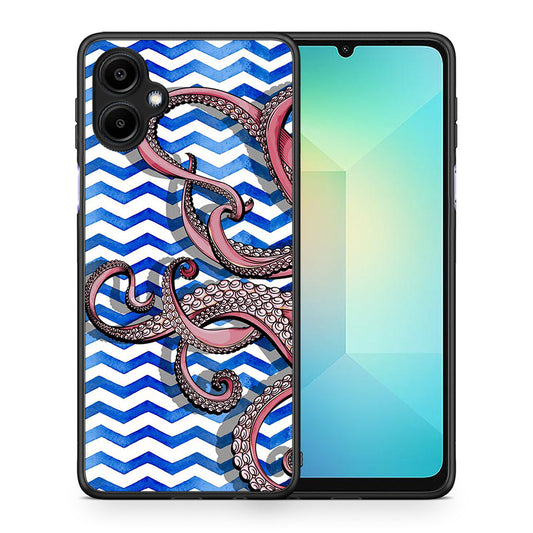 Θήκη Samsung Galaxy A06 Chevron Devilfish από τη Smartfits με σχέδιο στο πίσω μέρος και μαύρο περίβλημα | Samsung Galaxy A06 Chevron Devilfish case with colorful back and black bezels
