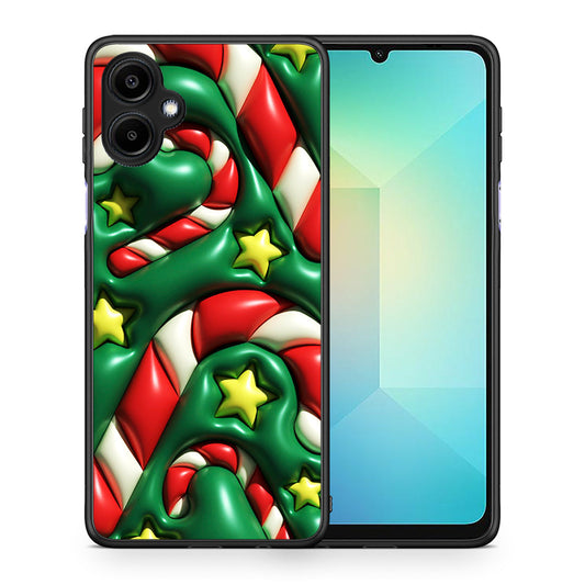 Θήκη Samsung Galaxy A06 Christmas Bubbles από τη Smartfits με σχέδιο στο πίσω μέρος και μαύρο περίβλημα | Samsung Galaxy A06 Christmas Bubbles case with colorful back and black bezels