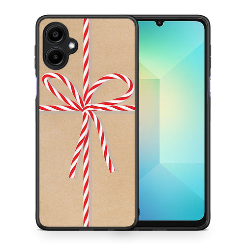 Θήκη Samsung Galaxy A06 Christmas Gift από τη Smartfits με σχέδιο στο πίσω μέρος και μαύρο περίβλημα | Samsung Galaxy A06 Christmas Gift case with colorful back and black bezels