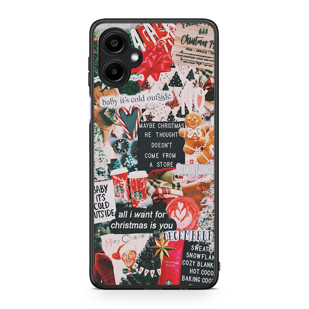 Samsung Galaxy A06 Christmas Happiness θήκη από τη Smartfits με σχέδιο στο πίσω μέρος και μαύρο περίβλημα | Smartphone case with colorful back and black bezels by Smartfits
