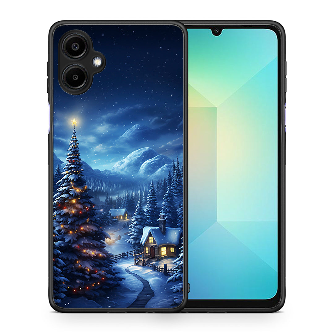 Θήκη Samsung Galaxy A06 Christmas Scenery από τη Smartfits με σχέδιο στο πίσω μέρος και μαύρο περίβλημα | Samsung Galaxy A06 Christmas Scenery case with colorful back and black bezels