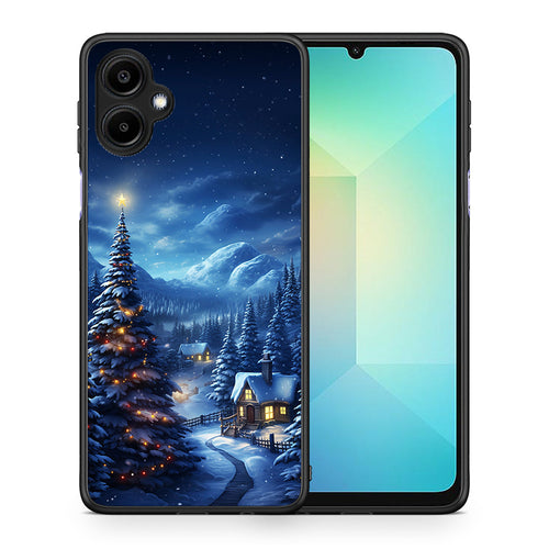 Θήκη Samsung Galaxy A06 Christmas Scenery από τη Smartfits με σχέδιο στο πίσω μέρος και μαύρο περίβλημα | Samsung Galaxy A06 Christmas Scenery case with colorful back and black bezels