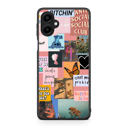Samsung Galaxy A06 Collage Bitchin Θήκη Αγίου Βαλεντίνου από τη Smartfits με σχέδιο στο πίσω μέρος και μαύρο περίβλημα | Smartphone case with colorful back and black bezels by Smartfits