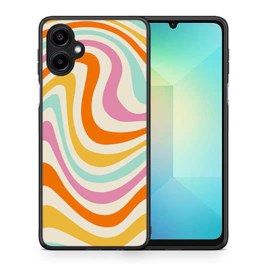 Θήκη Samsung Galaxy A06 Colourful Waves από τη Smartfits με σχέδιο στο πίσω μέρος και μαύρο περίβλημα | Samsung Galaxy A06 Colourful Waves case with colorful back and black bezels