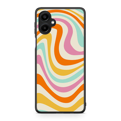 Samsung Galaxy A06 Colourful Waves θήκη από τη Smartfits με σχέδιο στο πίσω μέρος και μαύρο περίβλημα | Smartphone case with colorful back and black bezels by Smartfits