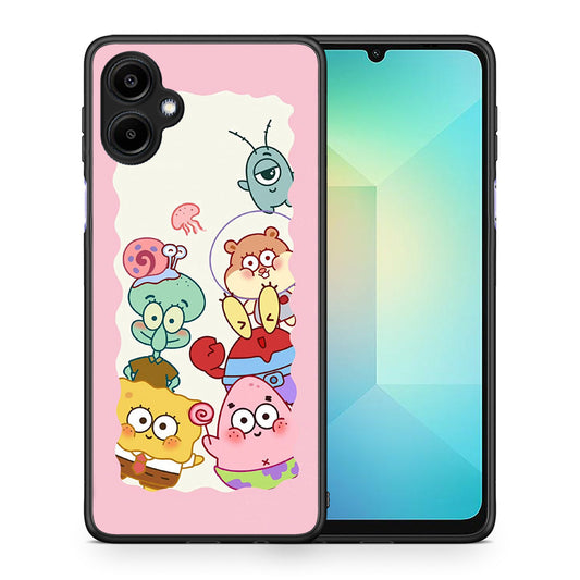 Θήκη Samsung Galaxy A06 Cute Companion από τη Smartfits με σχέδιο στο πίσω μέρος και μαύρο περίβλημα | Samsung Galaxy A06 Cute Companion case with colorful back and black bezels