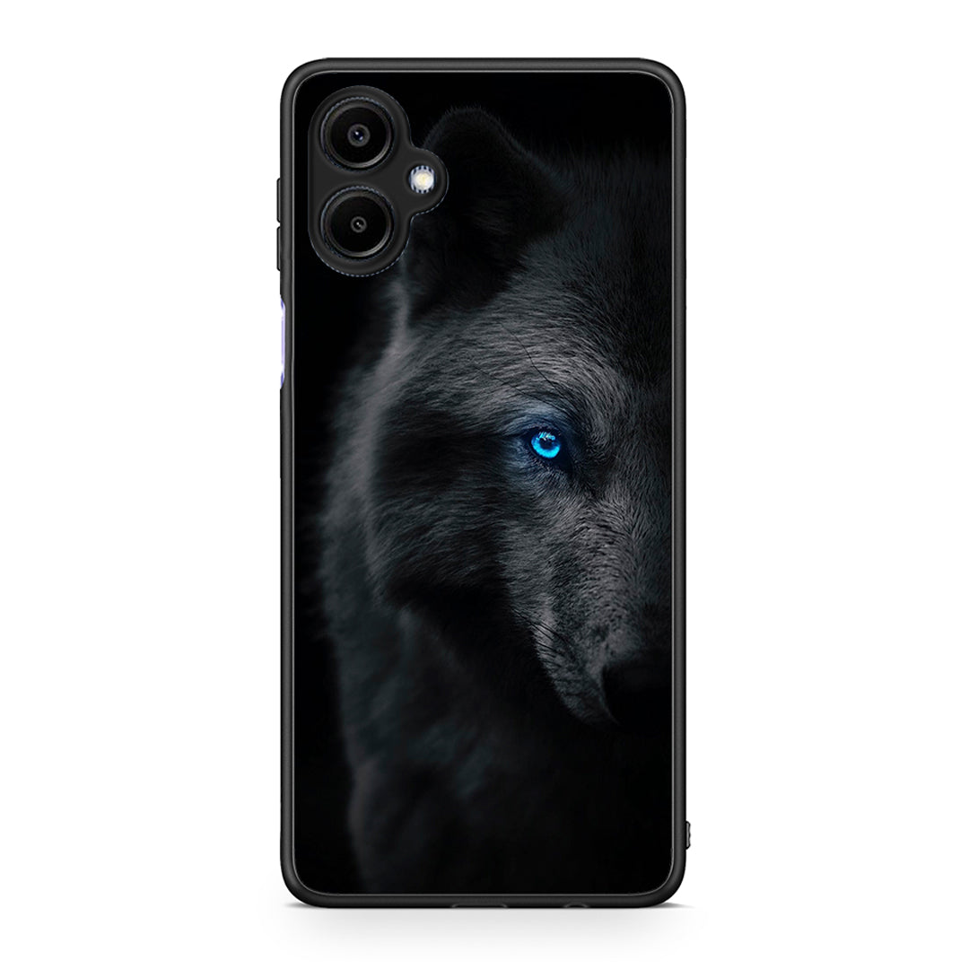 Samsung Galaxy A06 Dark Wolf θήκη από τη Smartfits με σχέδιο στο πίσω μέρος και μαύρο περίβλημα | Smartphone case with colorful back and black bezels by Smartfits