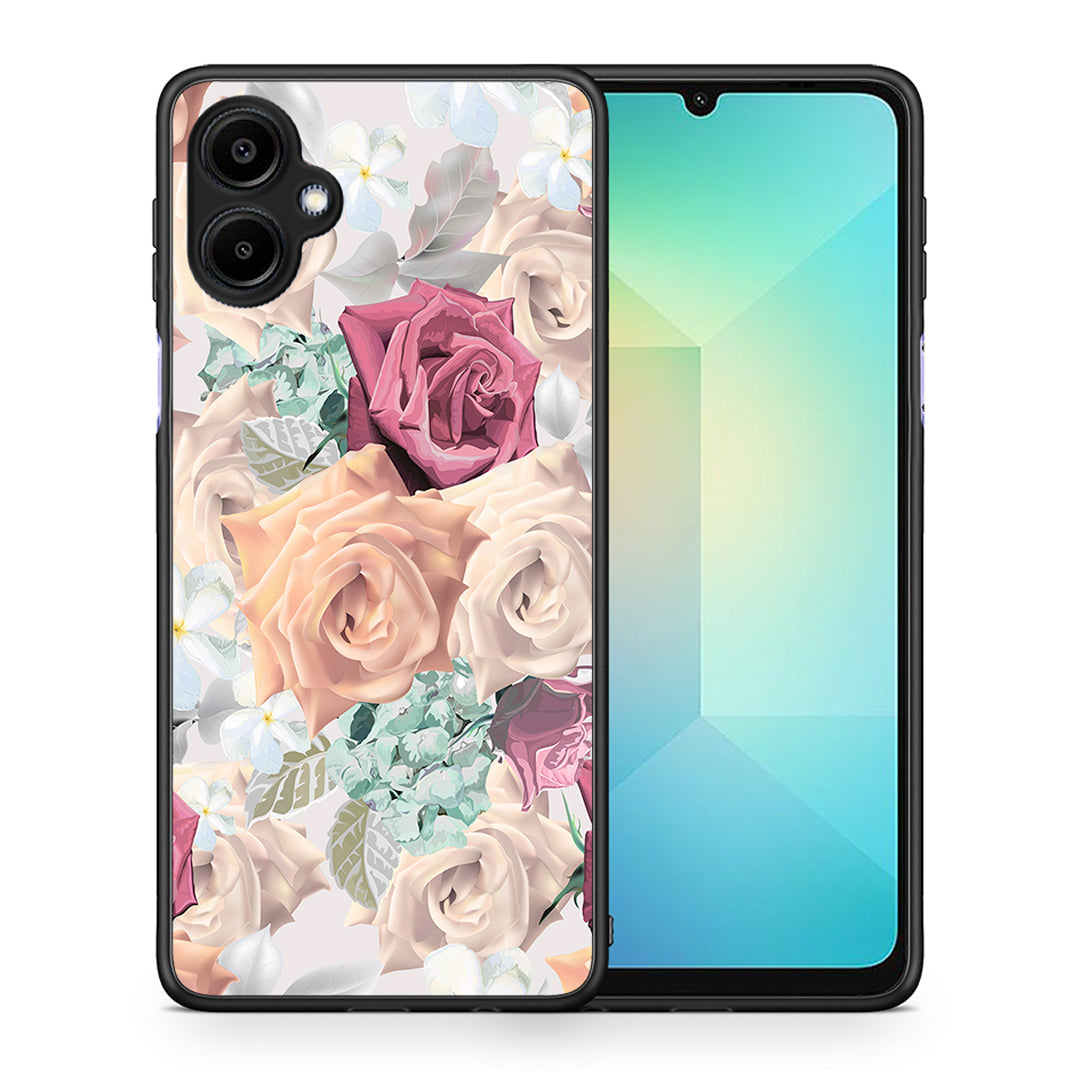 Θήκη Samsung Galaxy A06 Bouquet Floral από τη Smartfits με σχέδιο στο πίσω μέρος και μαύρο περίβλημα | Samsung Galaxy A06 Bouquet Floral case with colorful back and black bezels