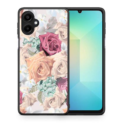 Θήκη Samsung Galaxy A06 Bouquet Floral από τη Smartfits με σχέδιο στο πίσω μέρος και μαύρο περίβλημα | Samsung Galaxy A06 Bouquet Floral case with colorful back and black bezels