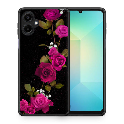 Θήκη Samsung Galaxy A06 Red Roses Flower από τη Smartfits με σχέδιο στο πίσω μέρος και μαύρο περίβλημα | Samsung Galaxy A06 Red Roses Flower case with colorful back and black bezels