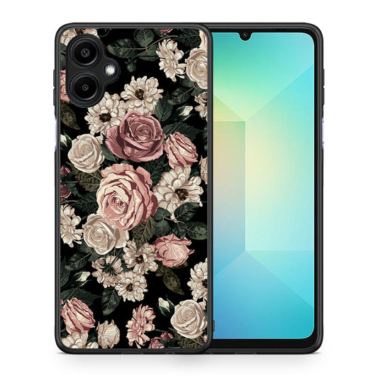 Θήκη Samsung Galaxy A06 Wild Roses Flower από τη Smartfits με σχέδιο στο πίσω μέρος και μαύρο περίβλημα | Samsung Galaxy A06 Wild Roses Flower case with colorful back and black bezels