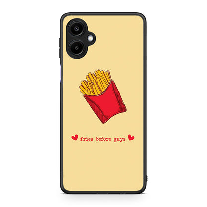 Samsung Galaxy A06 Fries Before Guys Θήκη Αγίου Βαλεντίνου από τη Smartfits με σχέδιο στο πίσω μέρος και μαύρο περίβλημα | Smartphone case with colorful back and black bezels by Smartfits