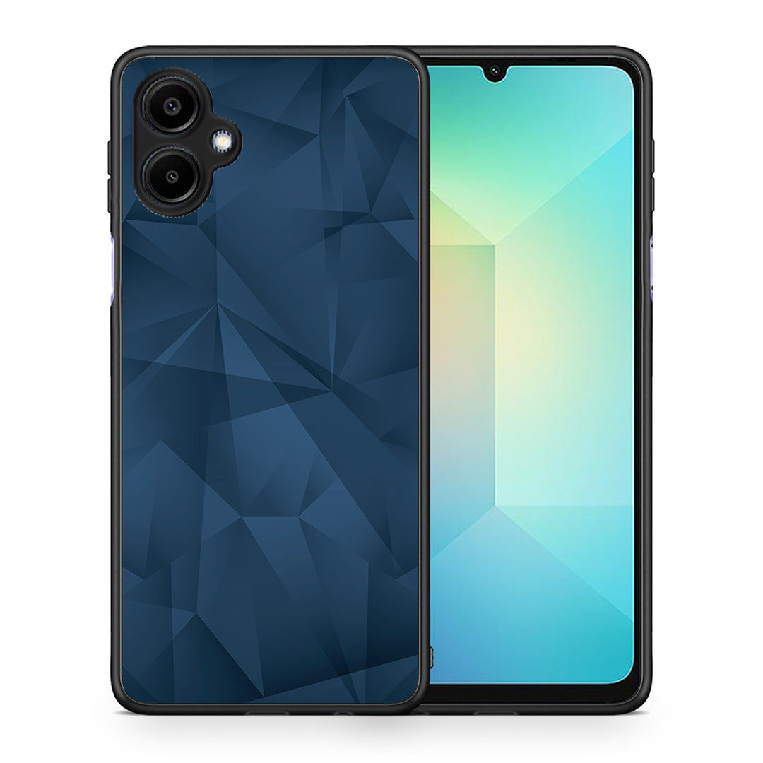 Θήκη Samsung Galaxy A06 Blue Abstract Geometric από τη Smartfits με σχέδιο στο πίσω μέρος και μαύρο περίβλημα | Samsung Galaxy A06 Blue Abstract Geometric case with colorful back and black bezels