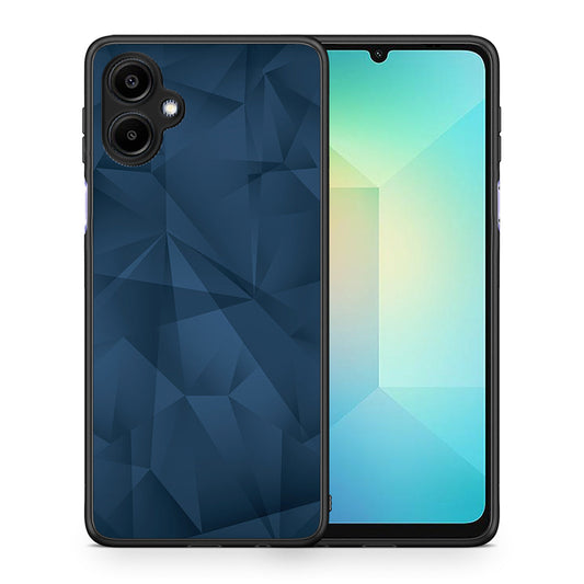Θήκη Samsung Galaxy A06 Blue Abstract Geometric από τη Smartfits με σχέδιο στο πίσω μέρος και μαύρο περίβλημα | Samsung Galaxy A06 Blue Abstract Geometric case with colorful back and black bezels