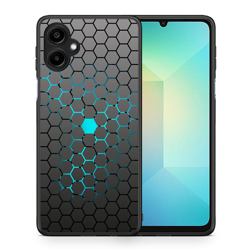 Θήκη Samsung Galaxy A06 Hexagonal Geometric από τη Smartfits με σχέδιο στο πίσω μέρος και μαύρο περίβλημα | Samsung Galaxy A06 Hexagonal Geometric case with colorful back and black bezels