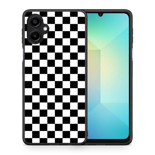 Θήκη Samsung Galaxy A06 Squares Geometric από τη Smartfits με σχέδιο στο πίσω μέρος και μαύρο περίβλημα | Samsung Galaxy A06 Squares Geometric case with colorful back and black bezels
