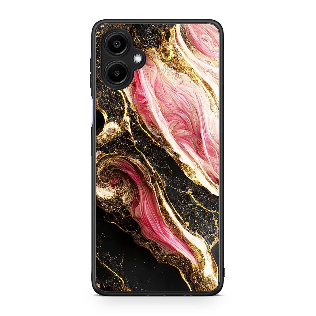 Samsung Galaxy A06 Glamorous Pink Marble θήκη από τη Smartfits με σχέδιο στο πίσω μέρος και μαύρο περίβλημα | Smartphone case with colorful back and black bezels by Smartfits