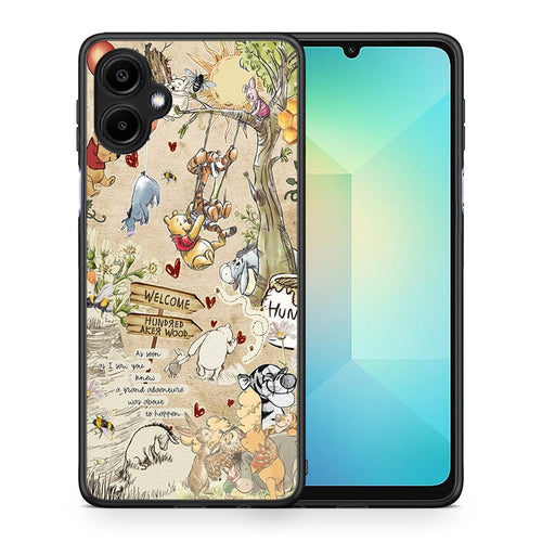 Θήκη Samsung Galaxy A06 Happy Friends από τη Smartfits με σχέδιο στο πίσω μέρος και μαύρο περίβλημα | Samsung Galaxy A06 Happy Friends case with colorful back and black bezels