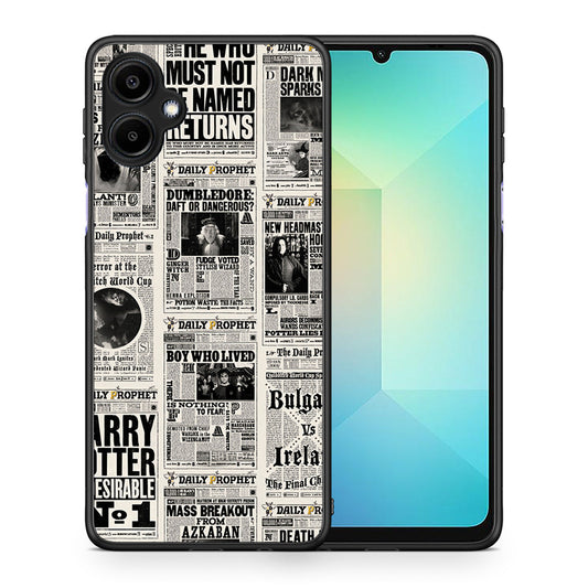 Θήκη Samsung Galaxy A06 Harry Paper από τη Smartfits με σχέδιο στο πίσω μέρος και μαύρο περίβλημα | Samsung Galaxy A06 Harry Paper case with colorful back and black bezels