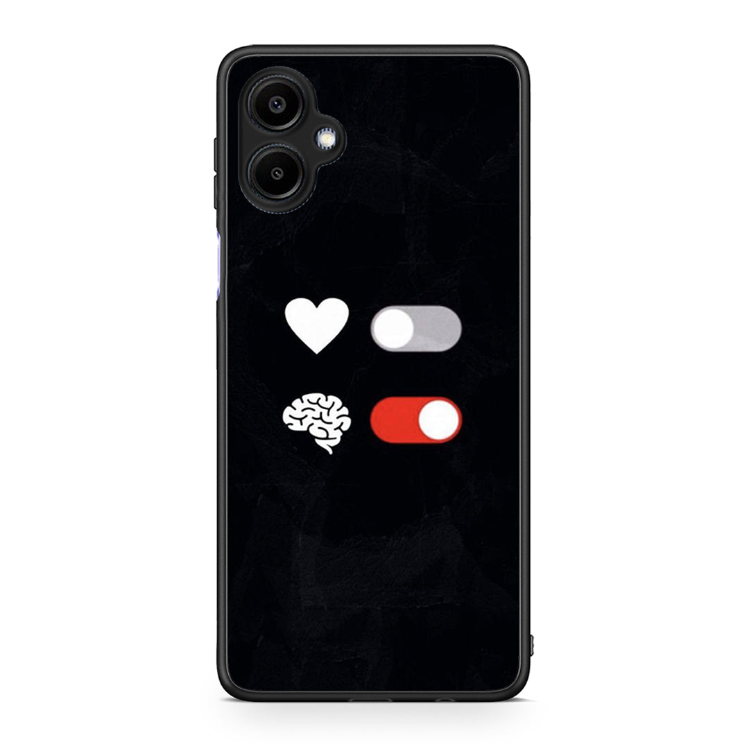 Samsung Galaxy A06 Heart Vs Brain Θήκη Αγίου Βαλεντίνου από τη Smartfits με σχέδιο στο πίσω μέρος και μαύρο περίβλημα | Smartphone case with colorful back and black bezels by Smartfits