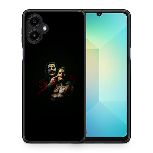 Θήκη Samsung Galaxy A06 Clown Hero από τη Smartfits με σχέδιο στο πίσω μέρος και μαύρο περίβλημα | Samsung Galaxy A06 Clown Hero case with colorful back and black bezels