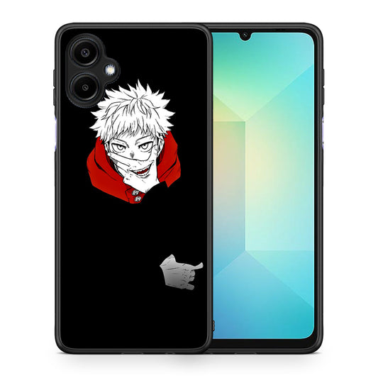 Θήκη Samsung Galaxy A06 Itadori Anime από τη Smartfits με σχέδιο στο πίσω μέρος και μαύρο περίβλημα | Samsung Galaxy A06 Itadori Anime case with colorful back and black bezels